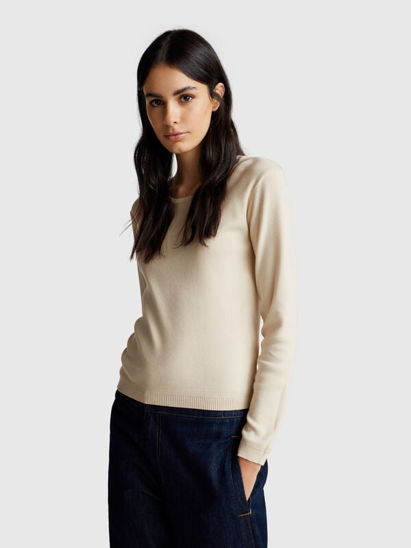 Maglia girocollo in puro cotone Donna
