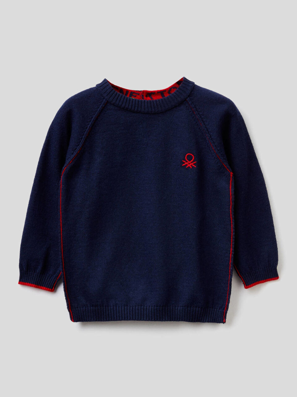 Maglia girocollo con manica raglan image number 1