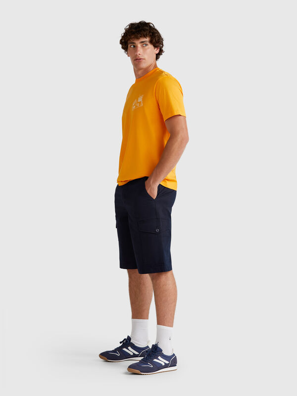 Bermuda cargo in puro cotone Uomo