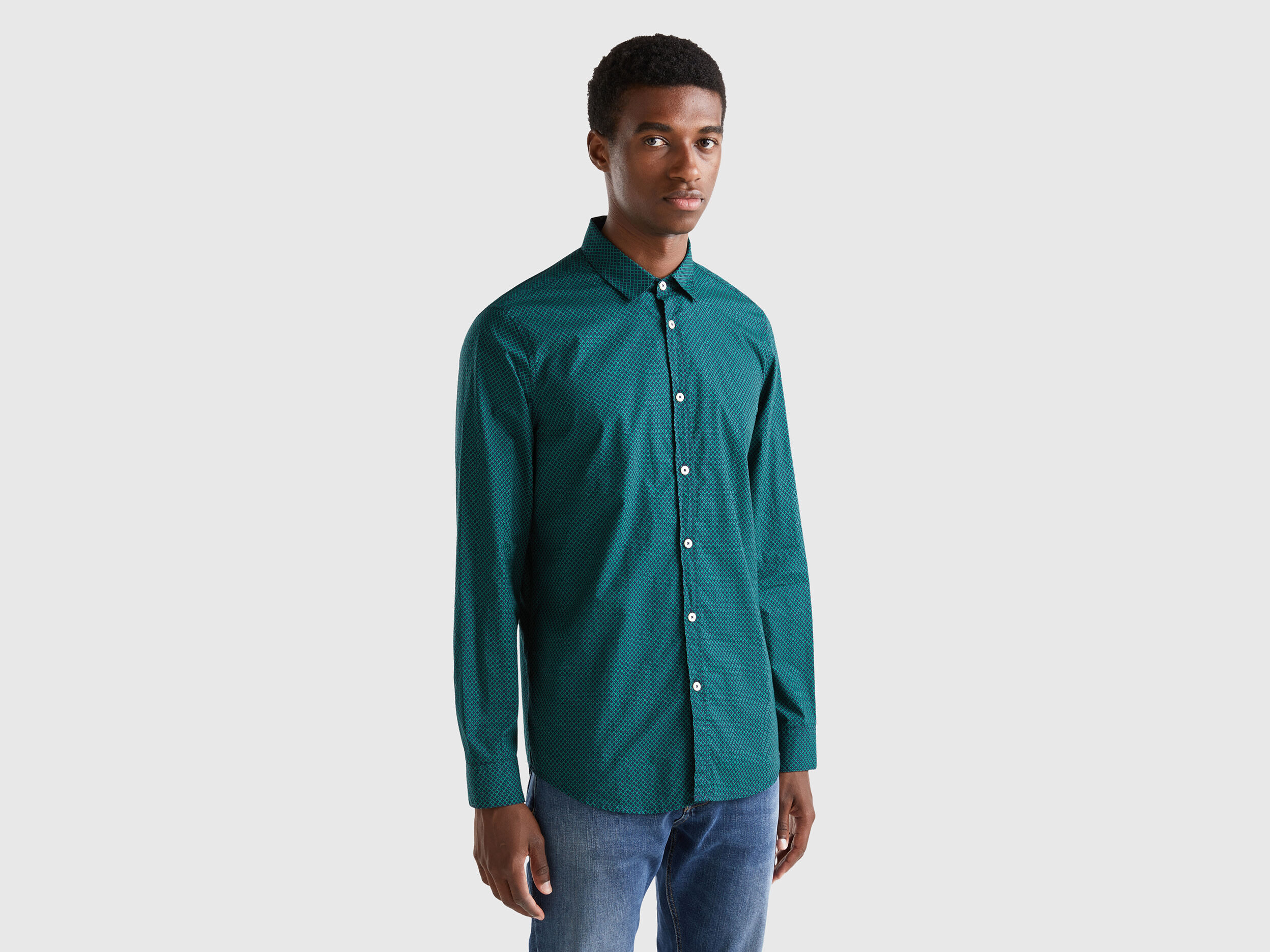 Camicia jeans on sale verde uomo