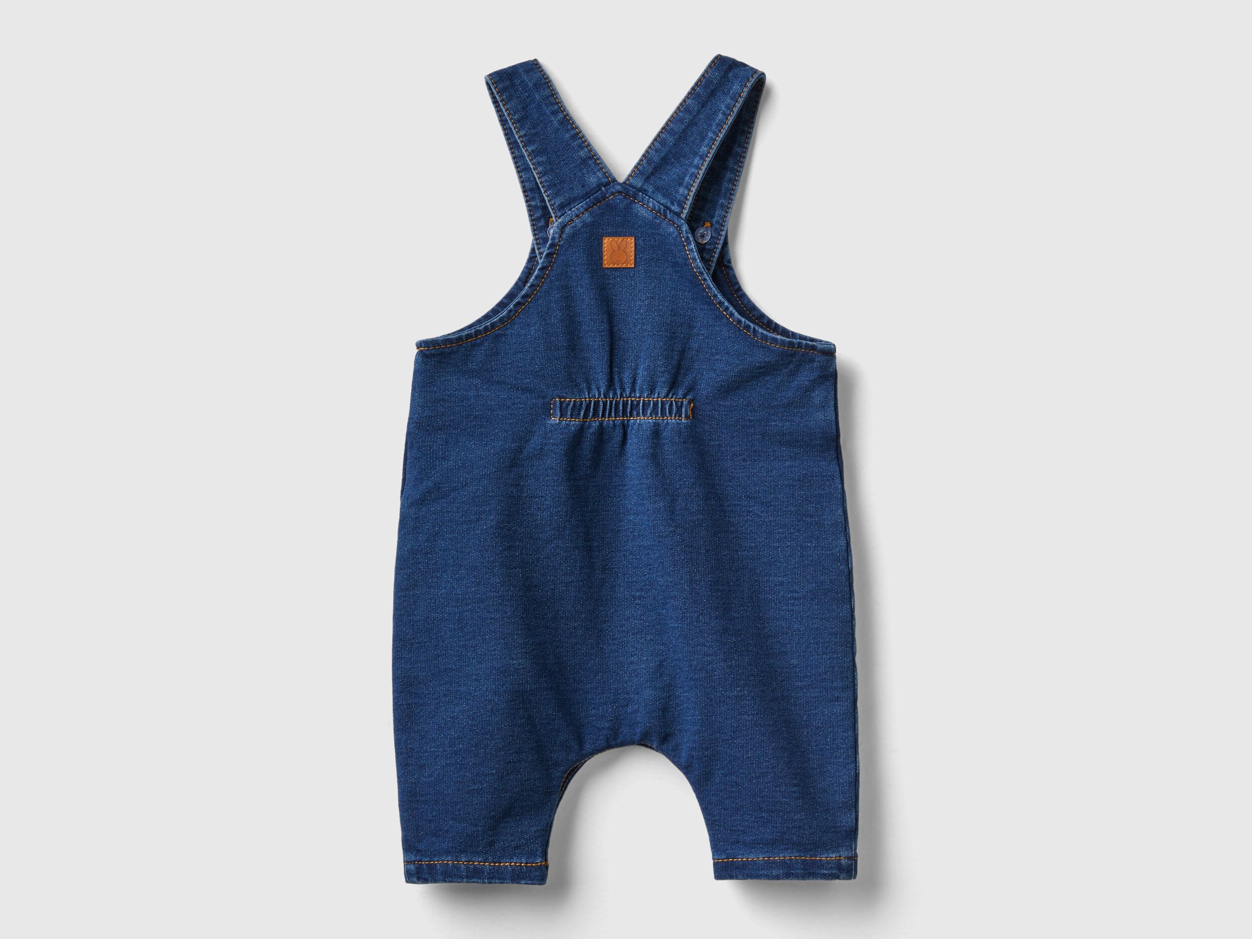 Salopette effetto denim baggy fit Blu Scuro Neonato Benetton