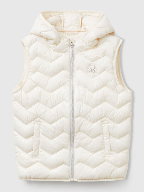 Gilet imbottito con cappuccio Bambina