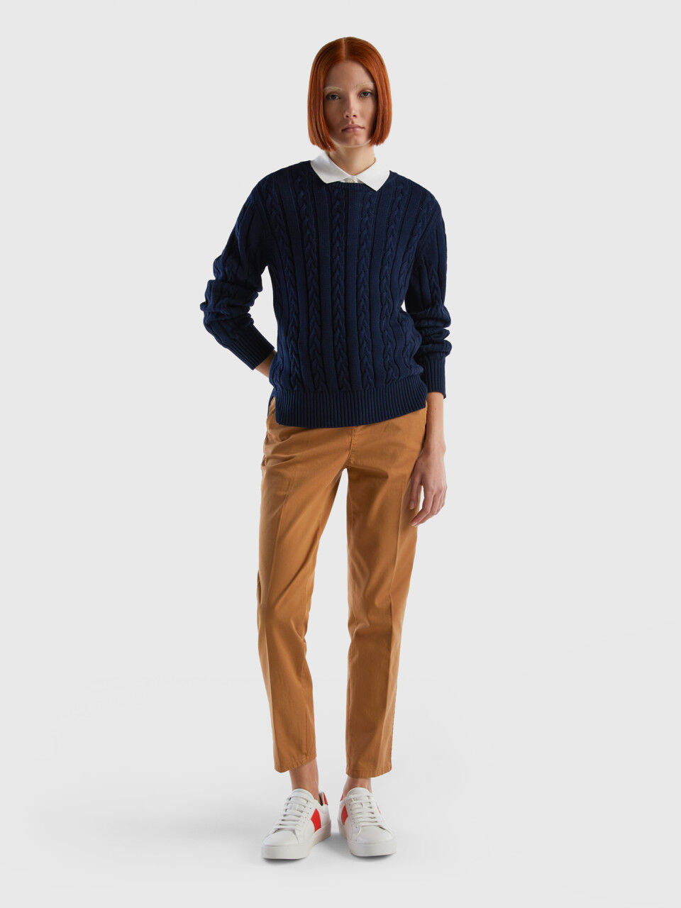 Maglia a trecce 100% cotone