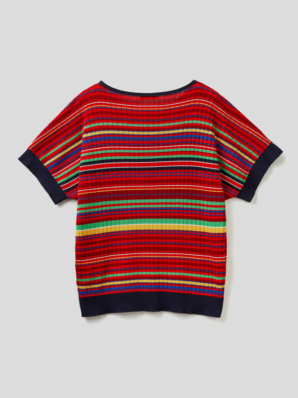 Maglia manica corta a righe multicolor image number 2