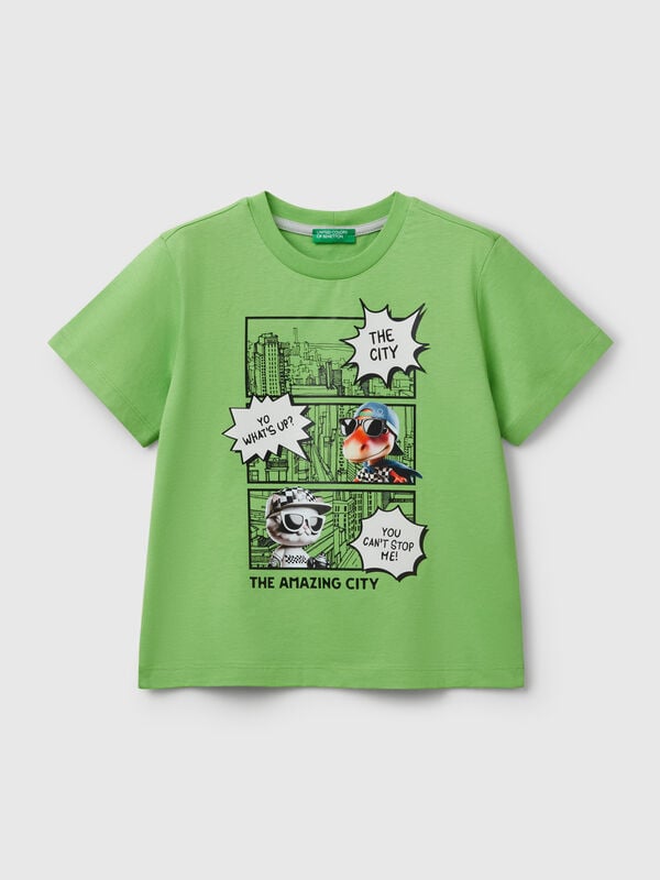 T-shirt girocollo con stampa Bambino