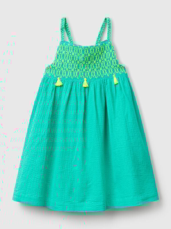 Vestito con nappine fluo Bambina