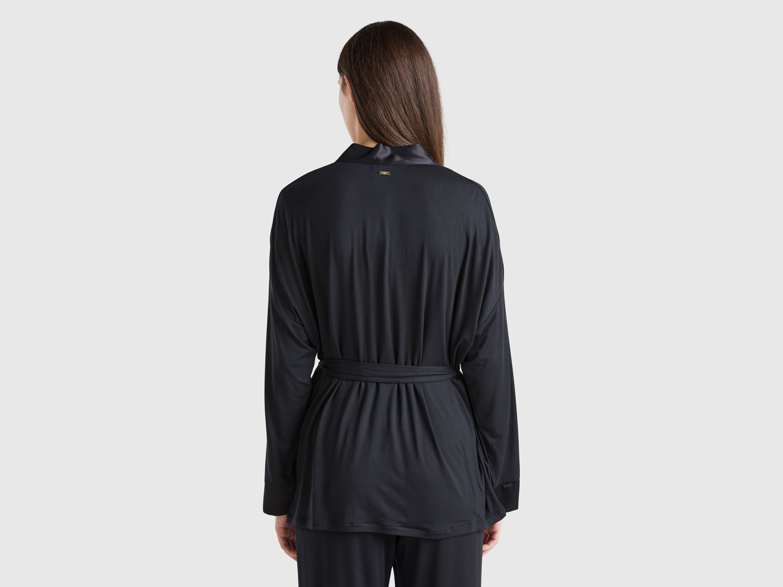 Giacca con dettagli in seta Nero Benetton