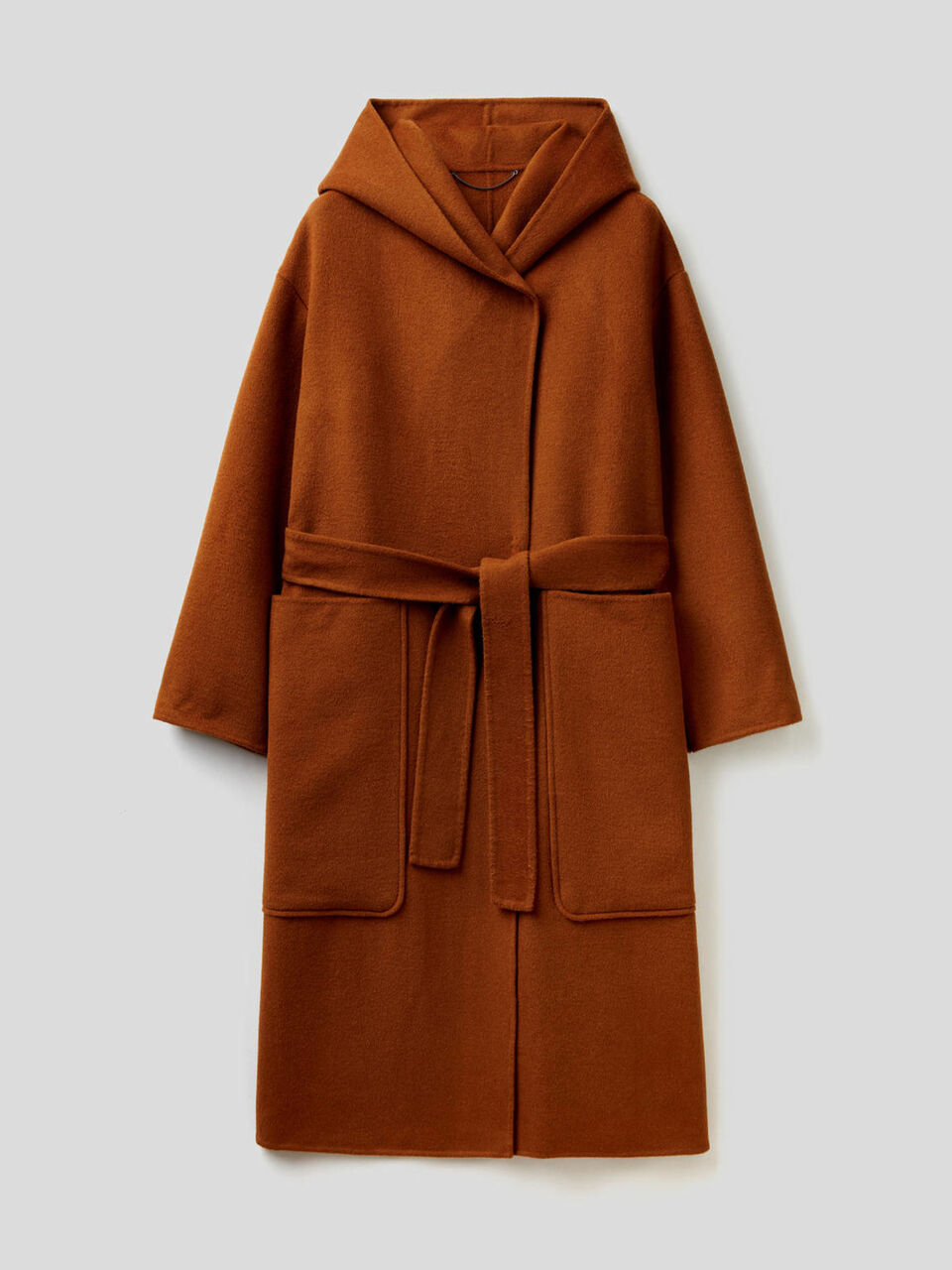 Cappotto con cappuccio in misto lana image number 1