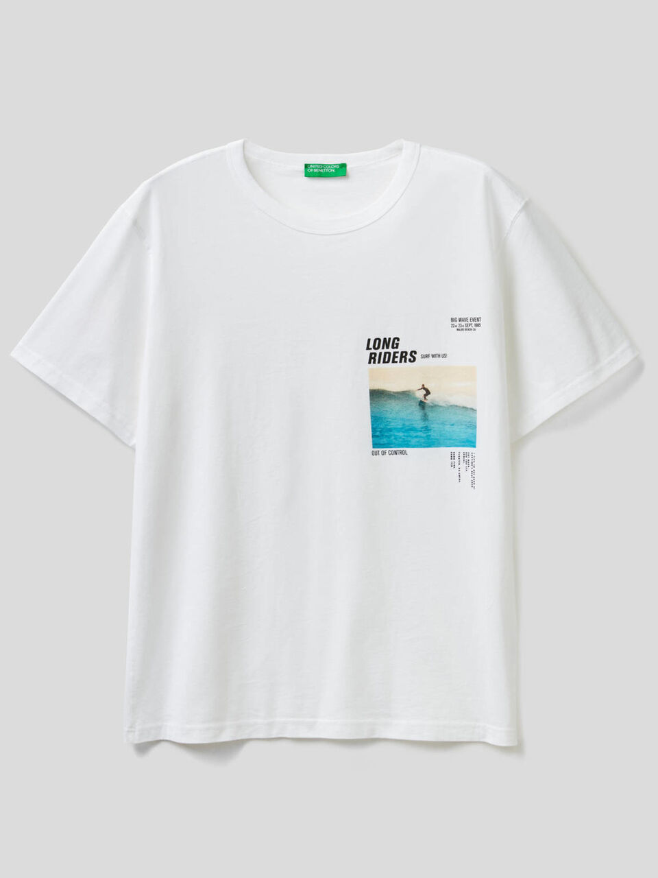 T-shirt bianca con stampa fotografica image number 1