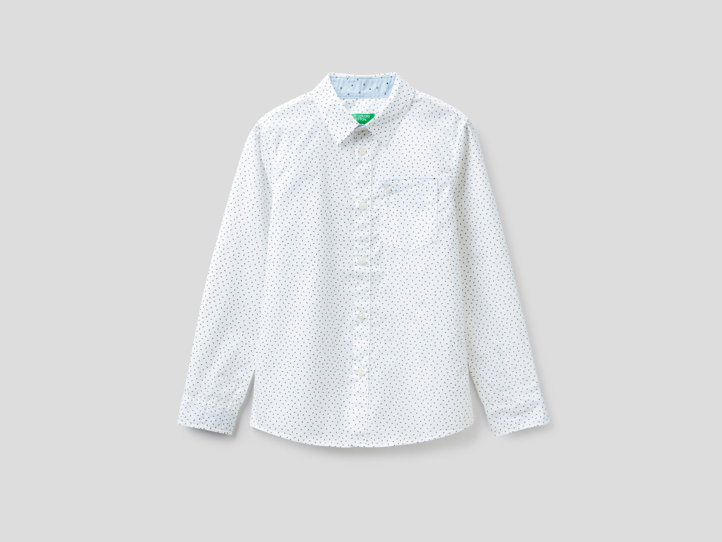 United Colors of Benetton Abbigliamento Camicie Camicie a maniche lunghe Camicia Micro Fantasia Con Taschino 