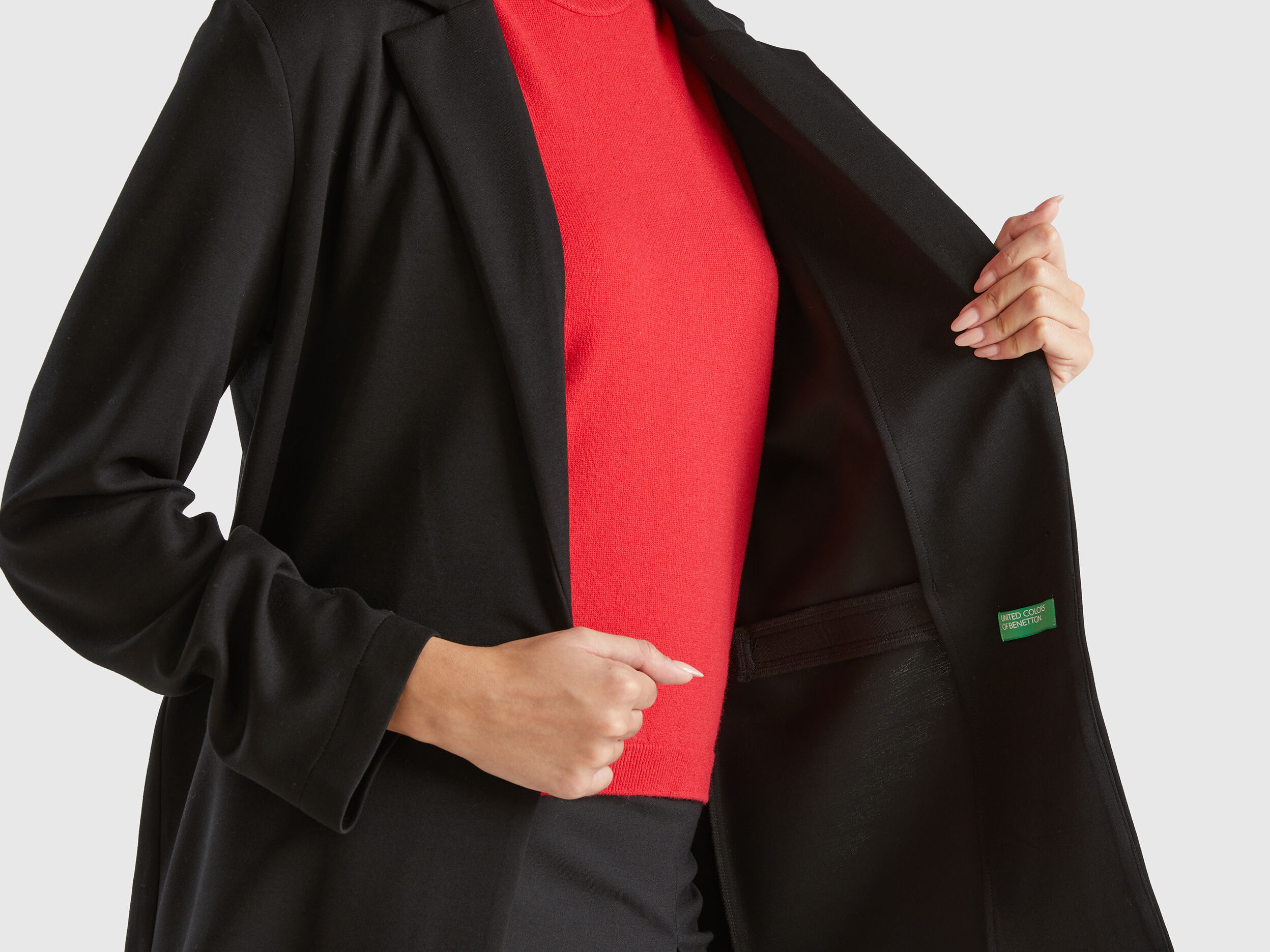 Giacca in misto Modal stretch Nero Benetton