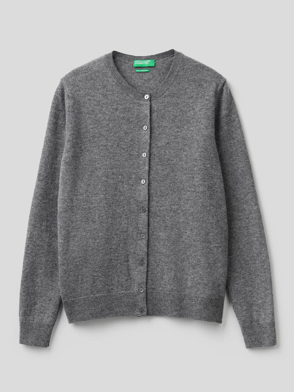 Cardigan girocollo in pura lana vergine image number 1