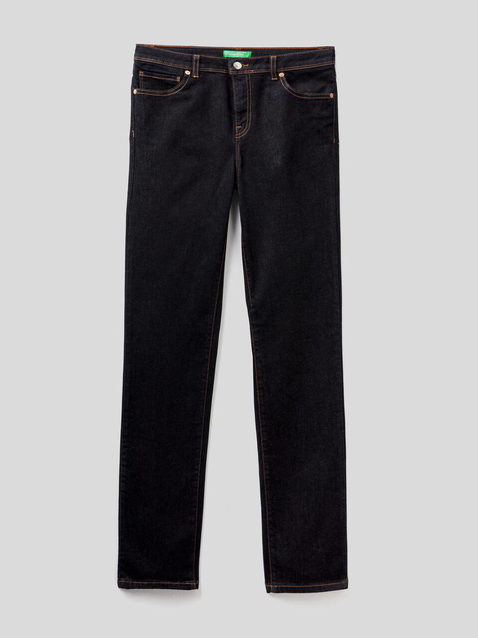 Jeans gamba dritta in denim stretch image number 1