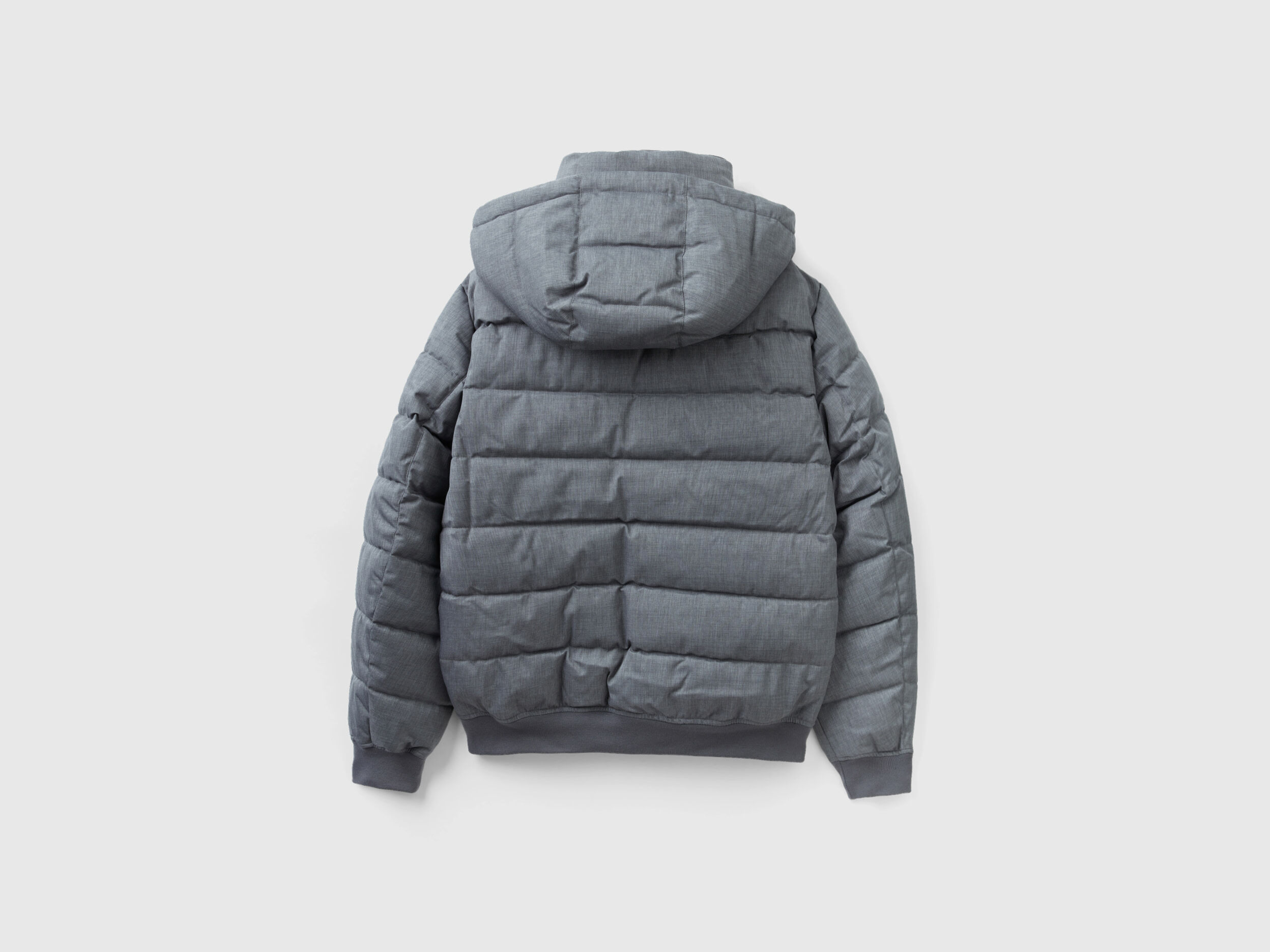 Piumino corto con cappuccio staccabile Grigio Uomo Benetton