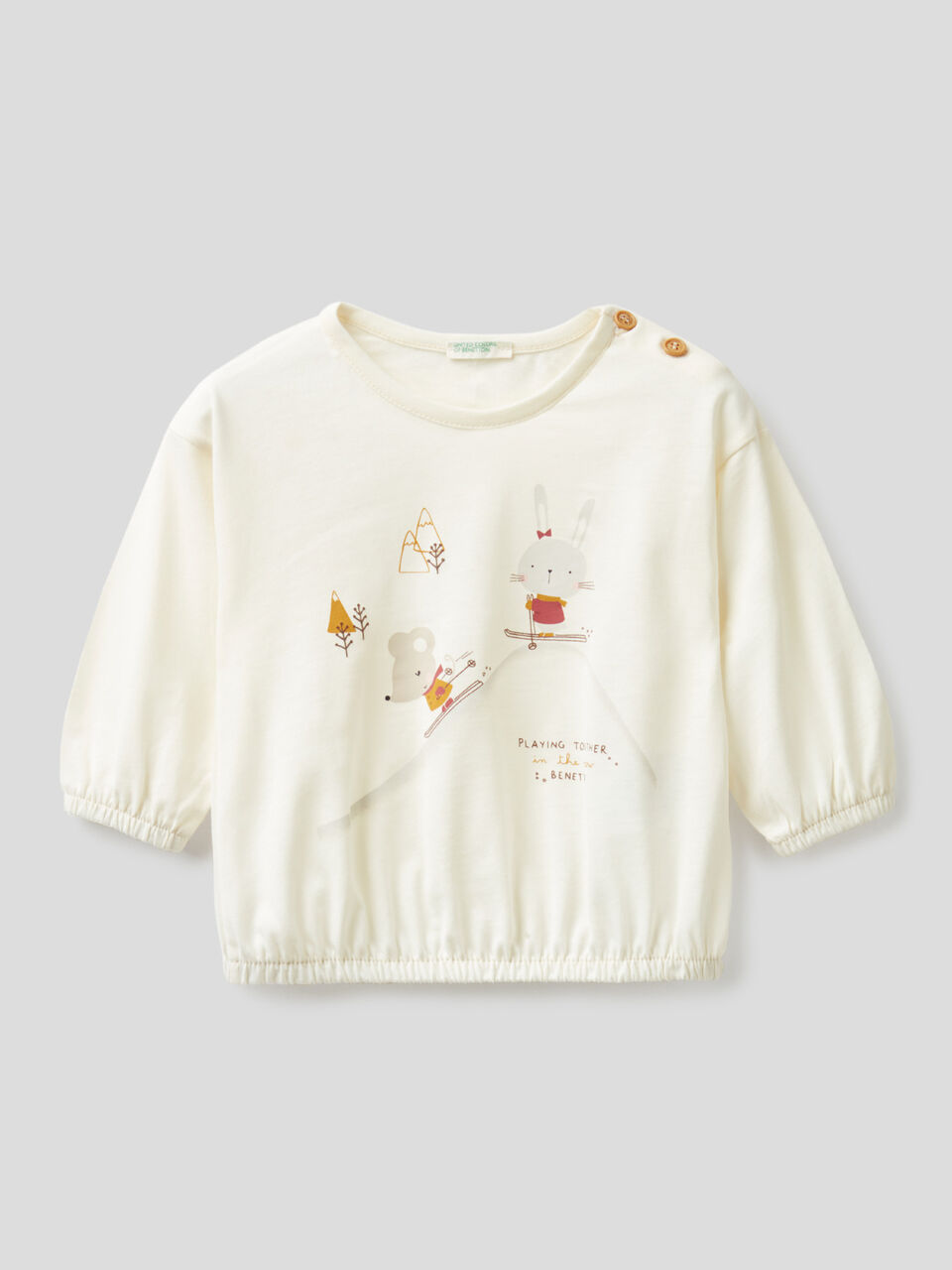 Blusa in 100% cotone bio con stampa image number 1