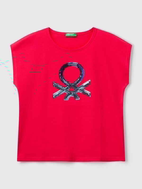 T-shirt con paillettes Bambina