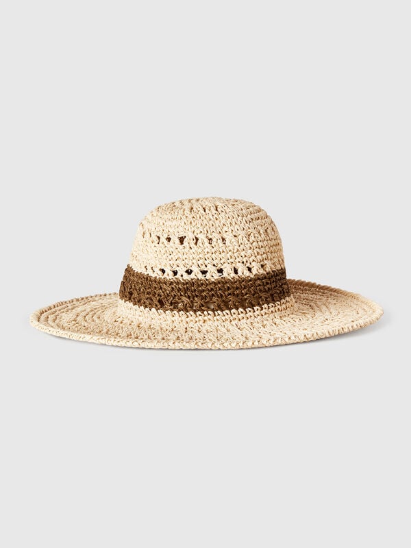 Cappello stile pescatore effetto paglia Donna