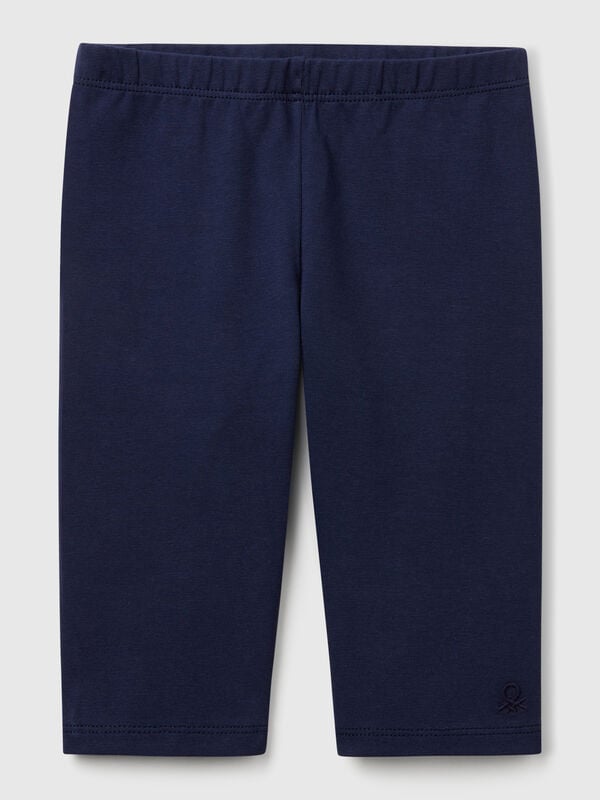 Leggings a 3/4 in cotone stretch Bambina