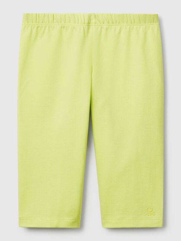 Leggings a 3/4 in cotone stretch Bambina