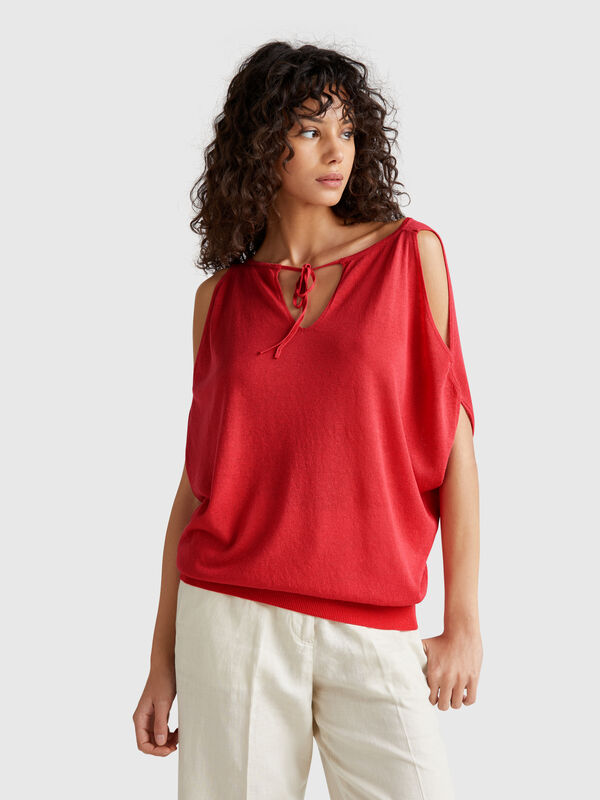 Maglia reversibile in misto lino Donna