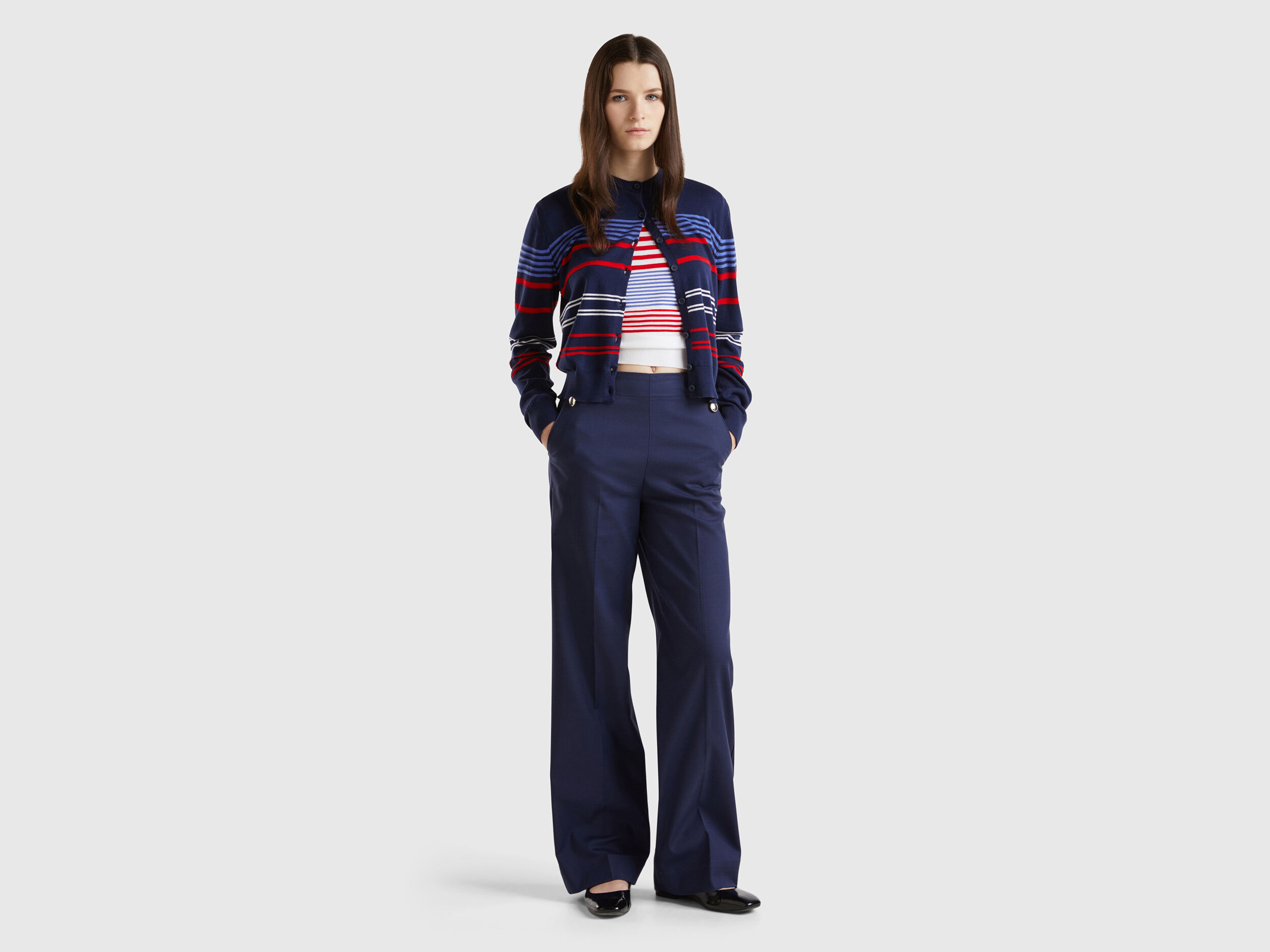 Benetton pantaloni larghi online