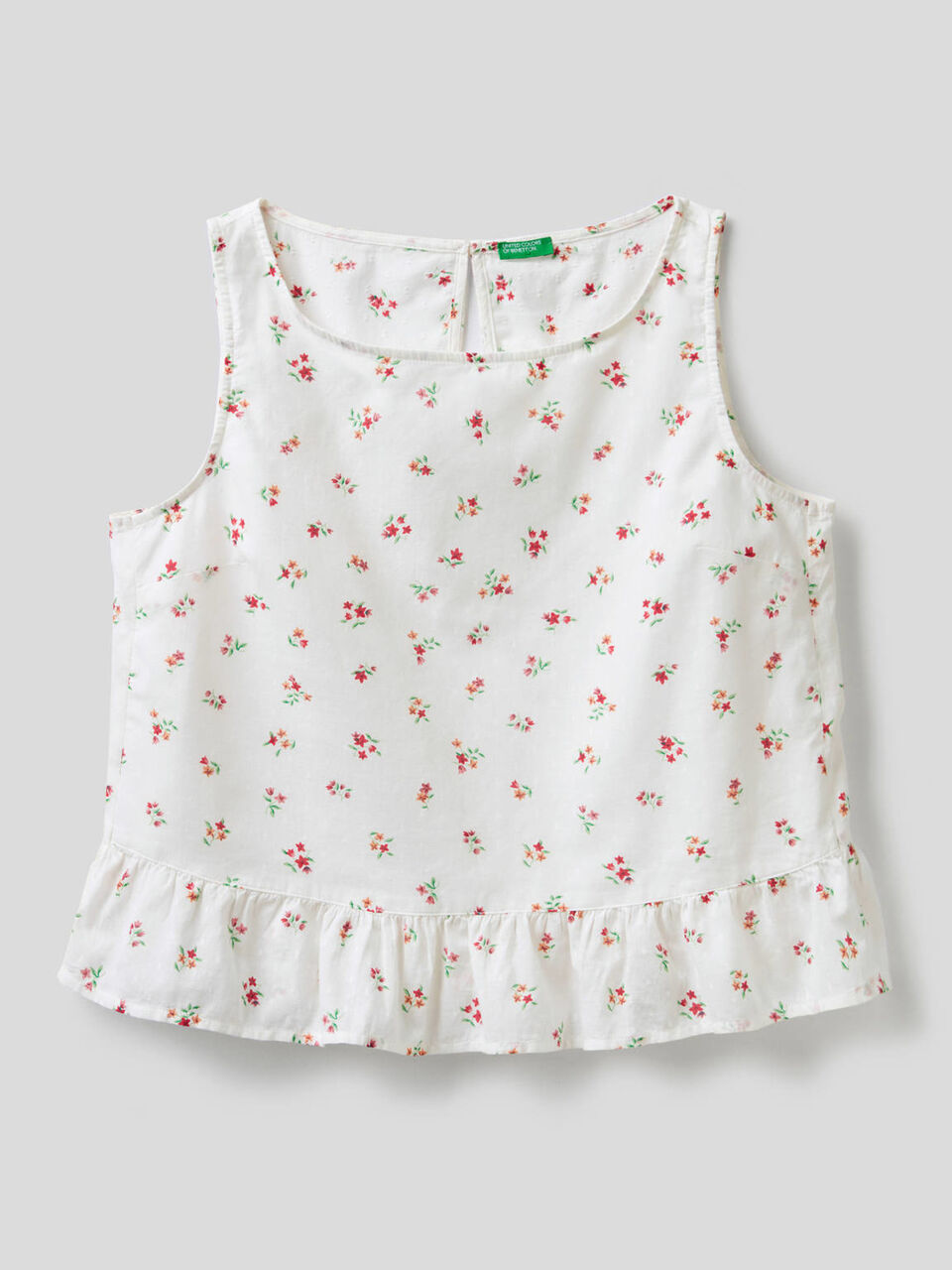 Top in puro cotone stampa fiori image number 1