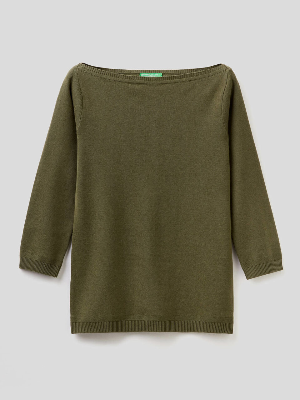 Maglia 100% cotone con scollo a barchetta image number 1
