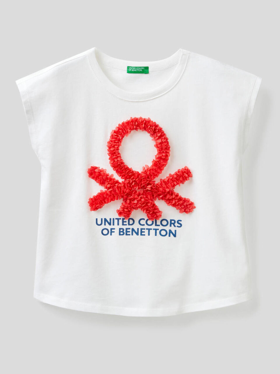 T-shirt con petali ricamati image number 1