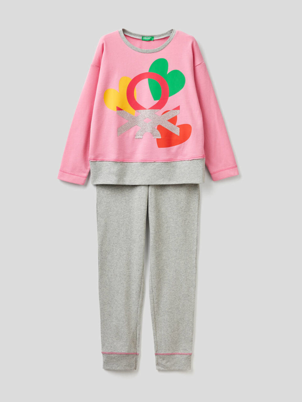Pigiama in 100% cotone con logo image number 1