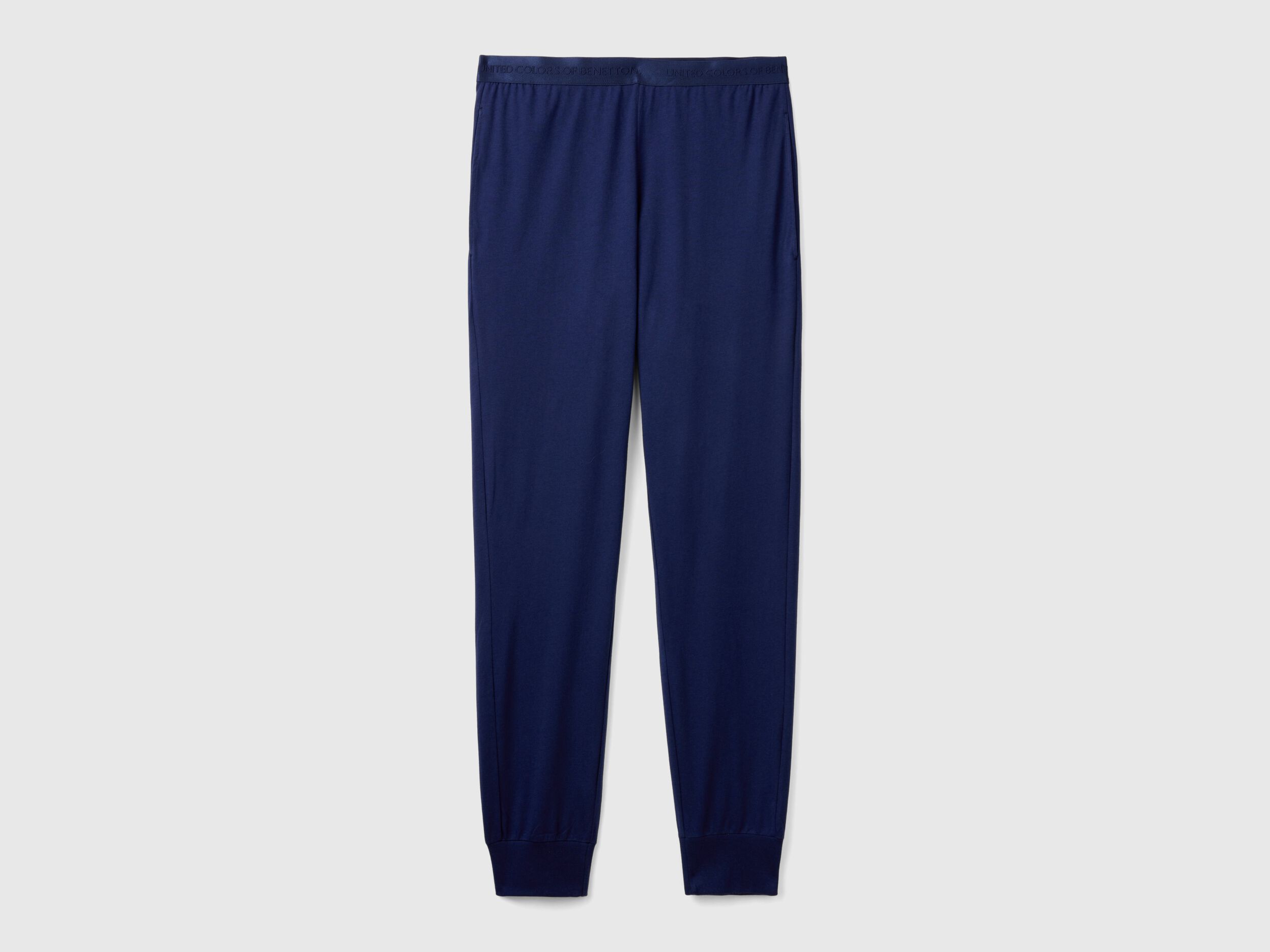 Pantaloni con elastico logato Blu Scuro Benetton
