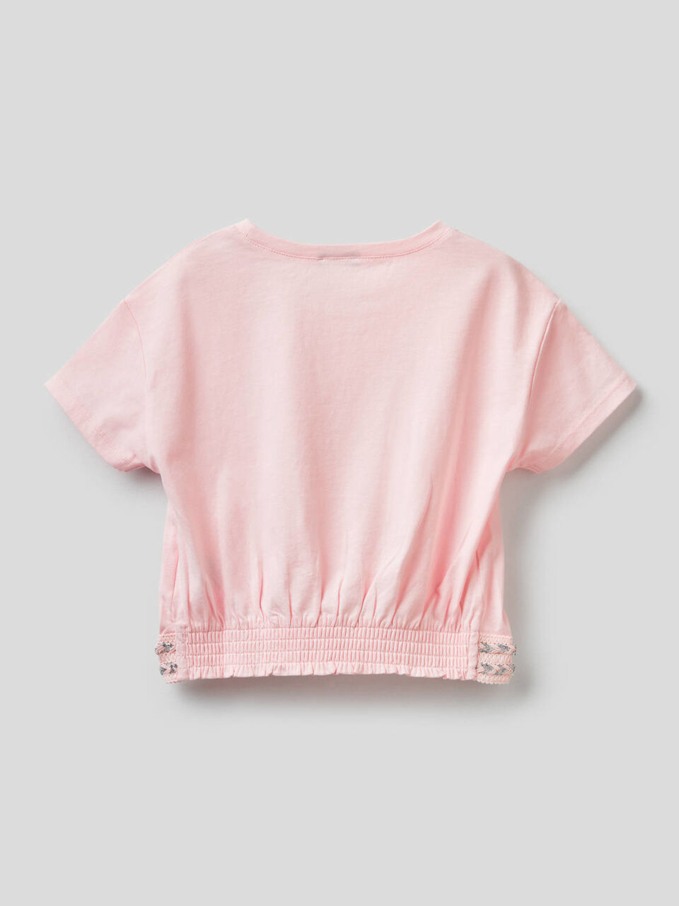 T-shirt in cotone con taglio cropped image number 2