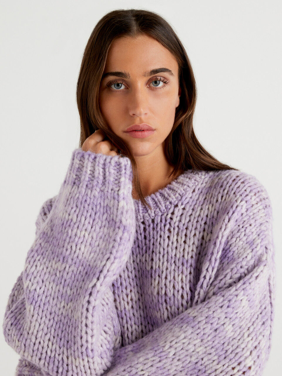 Maxi maglia in misto lana