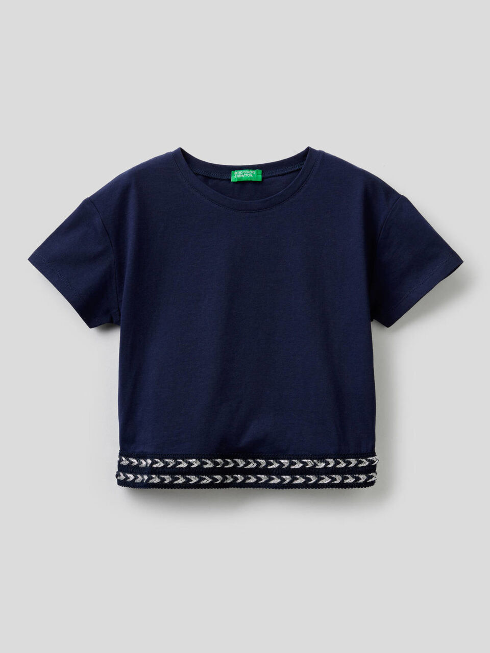 T-shirt in cotone con taglio cropped image number 1