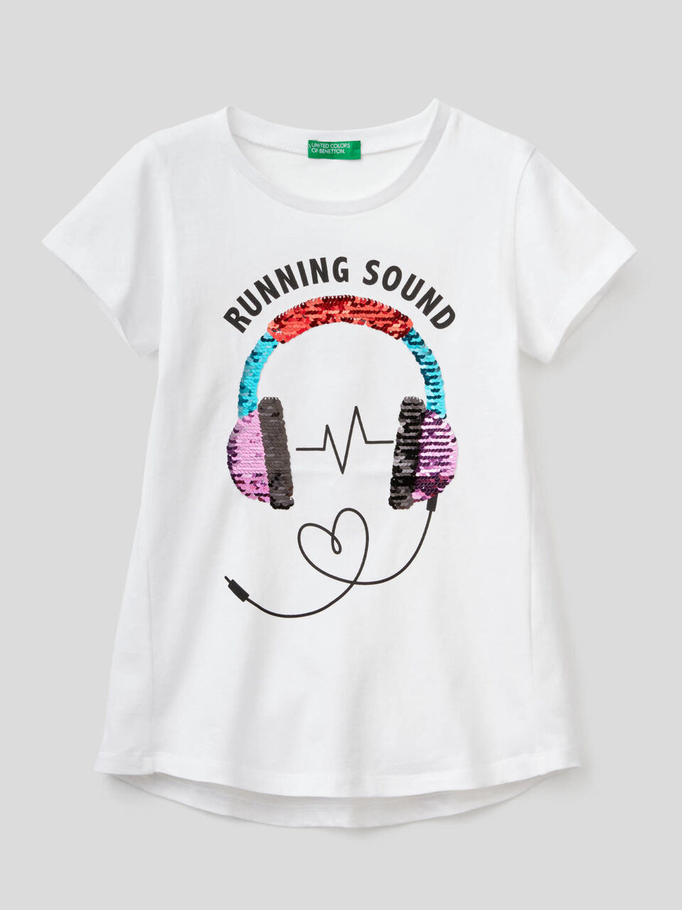 T-shirt in cotone con paillettes image number 1