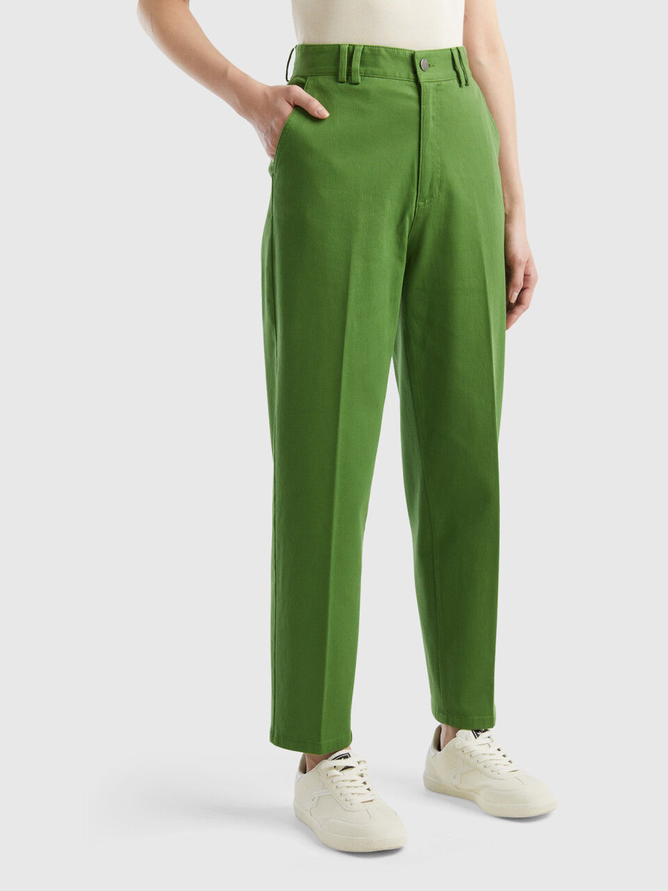 Pantaloni Donna Chino Regular Slim Larghi
