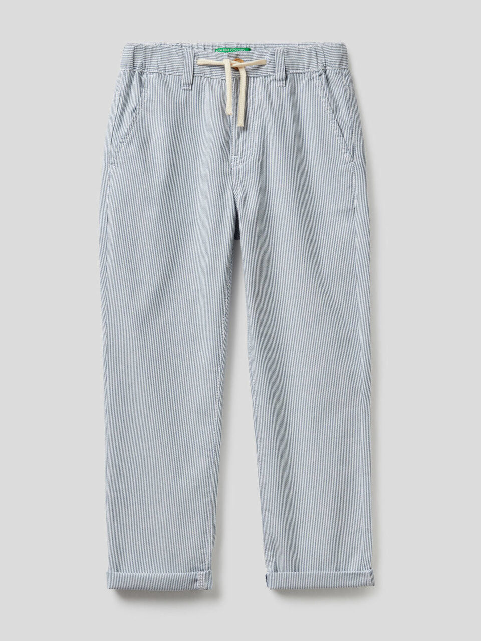 Pantaloni a righe in 100% cotone image number 1