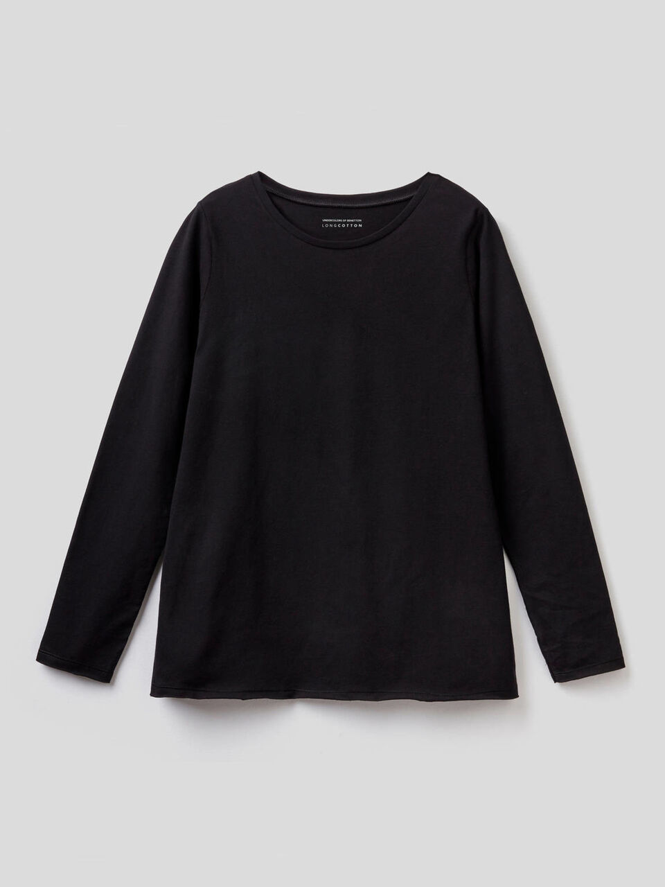 T-shirt a manica lunga in 100% cotone image number 1