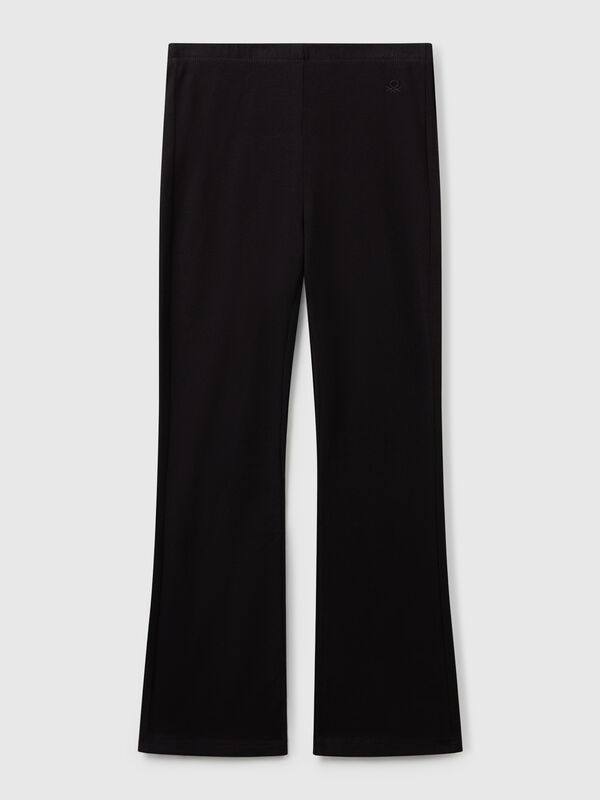 Leggings a zampa in cotone stretch Bambina