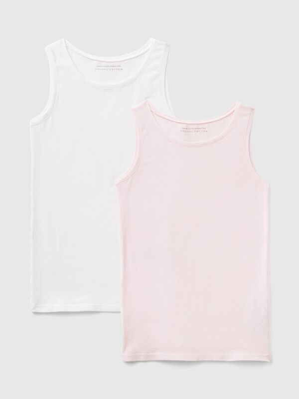 Due canotte in cotone super stretch Bambina