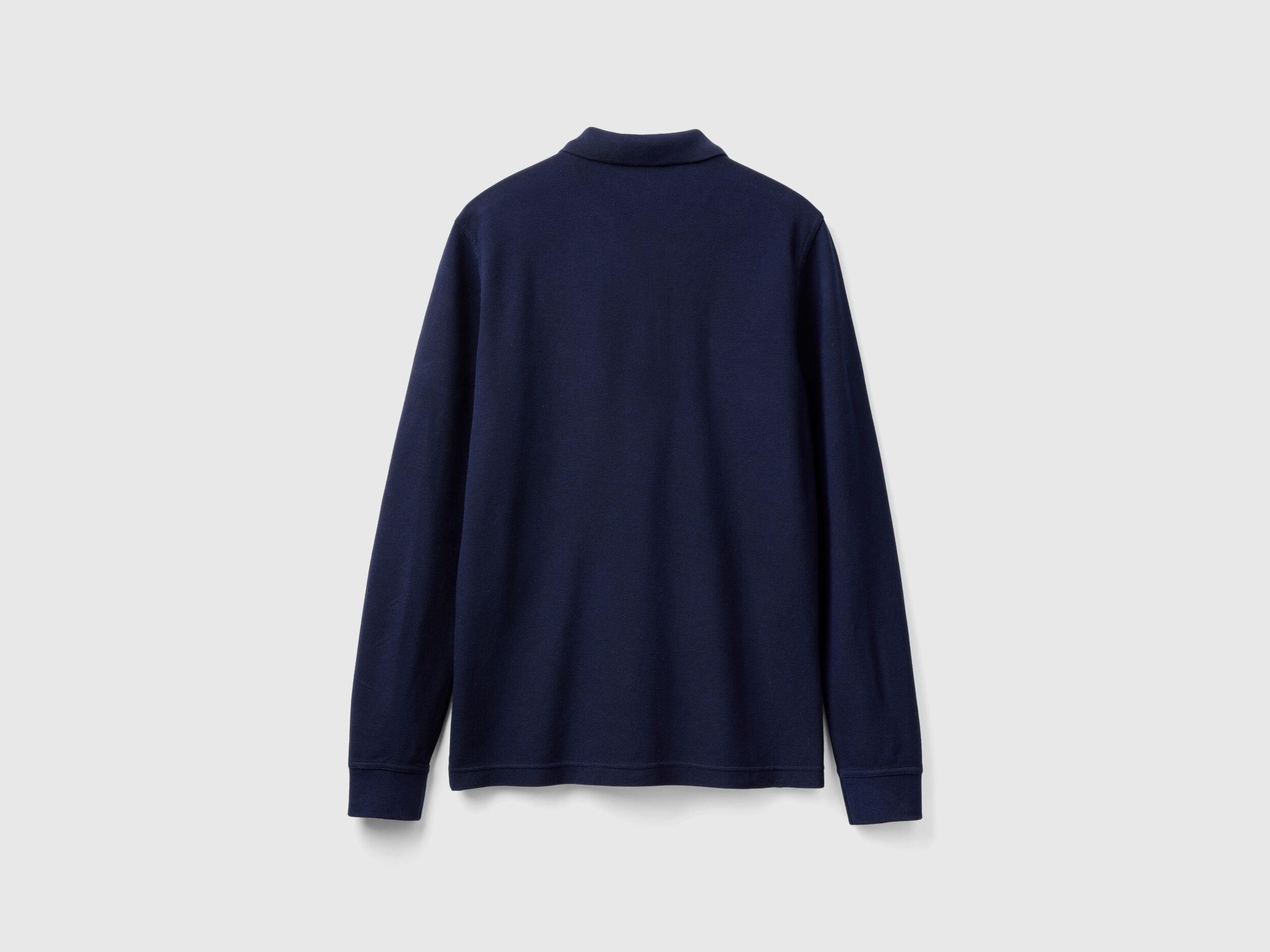 Polo a manica lunga 100 cotone Blu Scuro Benetton