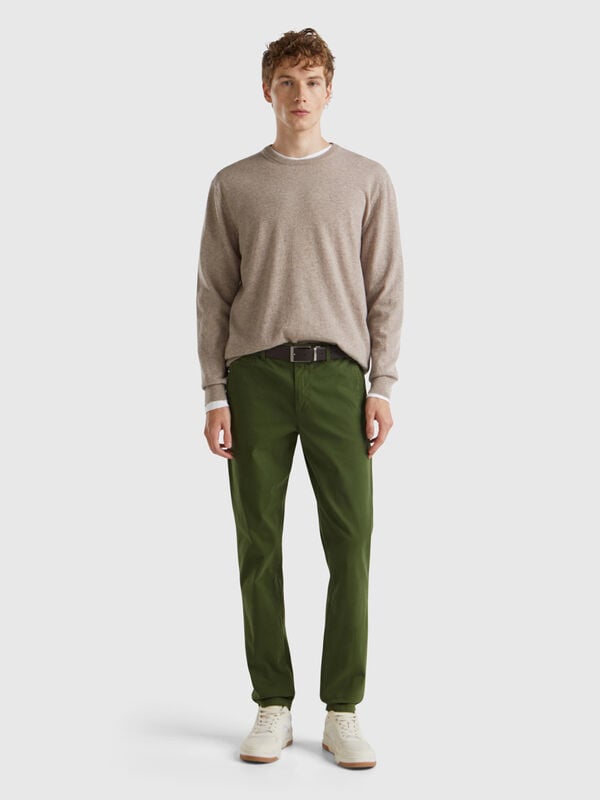 Chino slim fit verde oliva Uomo