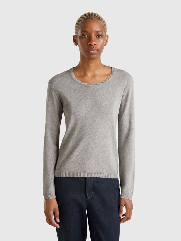 Maglia girocollo in puro cotone Donna
