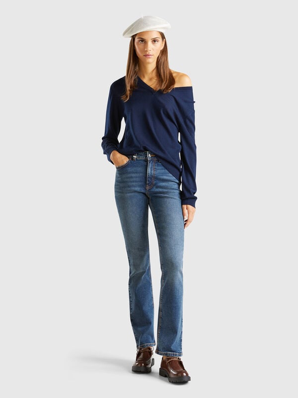 Jeans bootcut in misto cotone riciclato Donna