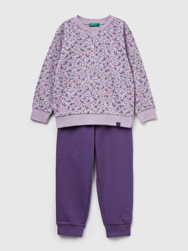 Completo con stampa floreale Bambino