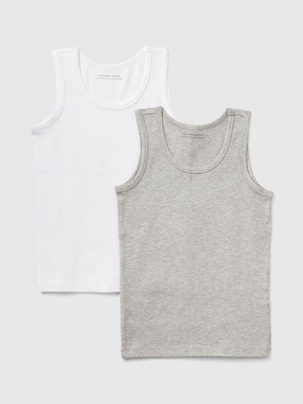 Due canotte in cotone biologico stretch Bambino