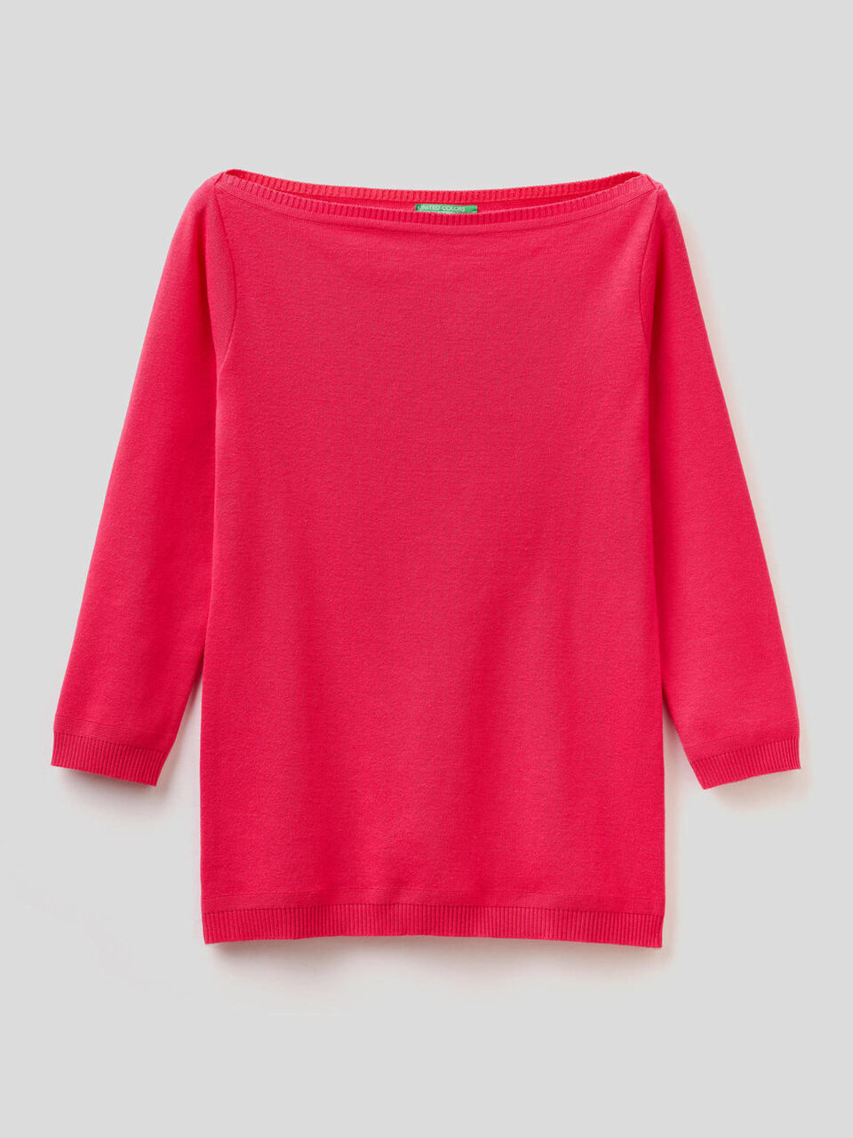 Maglia 100% cotone con scollo a barchetta image number 1