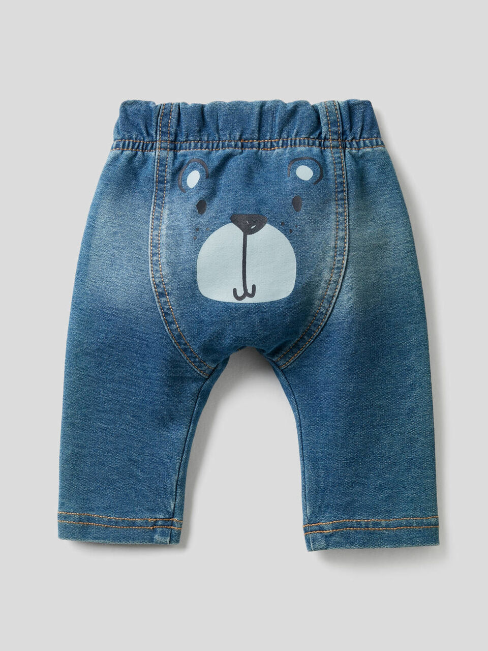 Pantaloni effetto denim con stampa image number 2