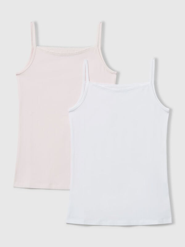 Due canotte intime in cotone stretch Bambina