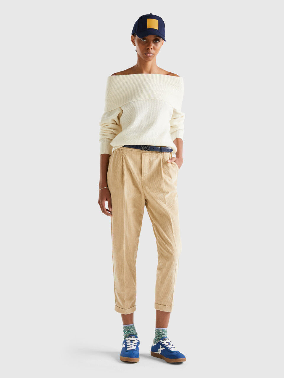 Pantaloni con elastico in vita top benetton