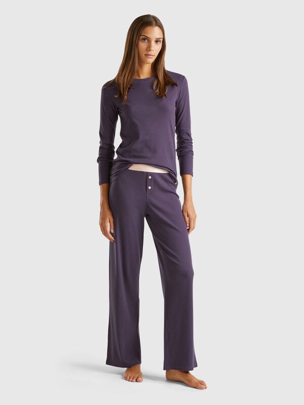 Pantaloni in misto cotone stretch Donna